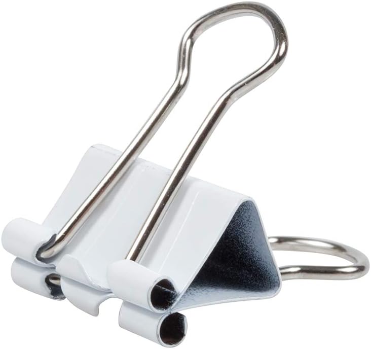 JAM Paper Colorful Binder Clips - Small - 3/4 Inch (19 mm) - White Binderclips - 25/Pack - Image 3